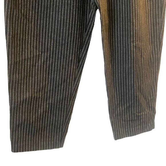 Pre Owned Women’s Just For Petites Pants Casual Sz 12 Black Gray Stripe Classic - Picture 5 of 11